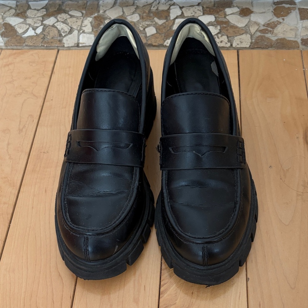 Black Leather Loafers